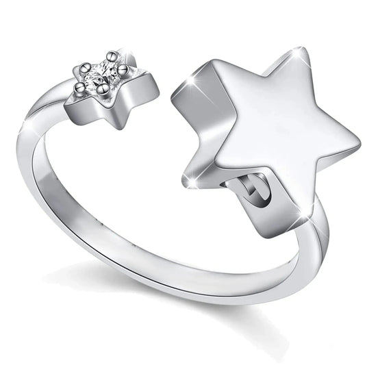 Stainless Steel Star Urn keepsake Ring - Eternal Whiskers