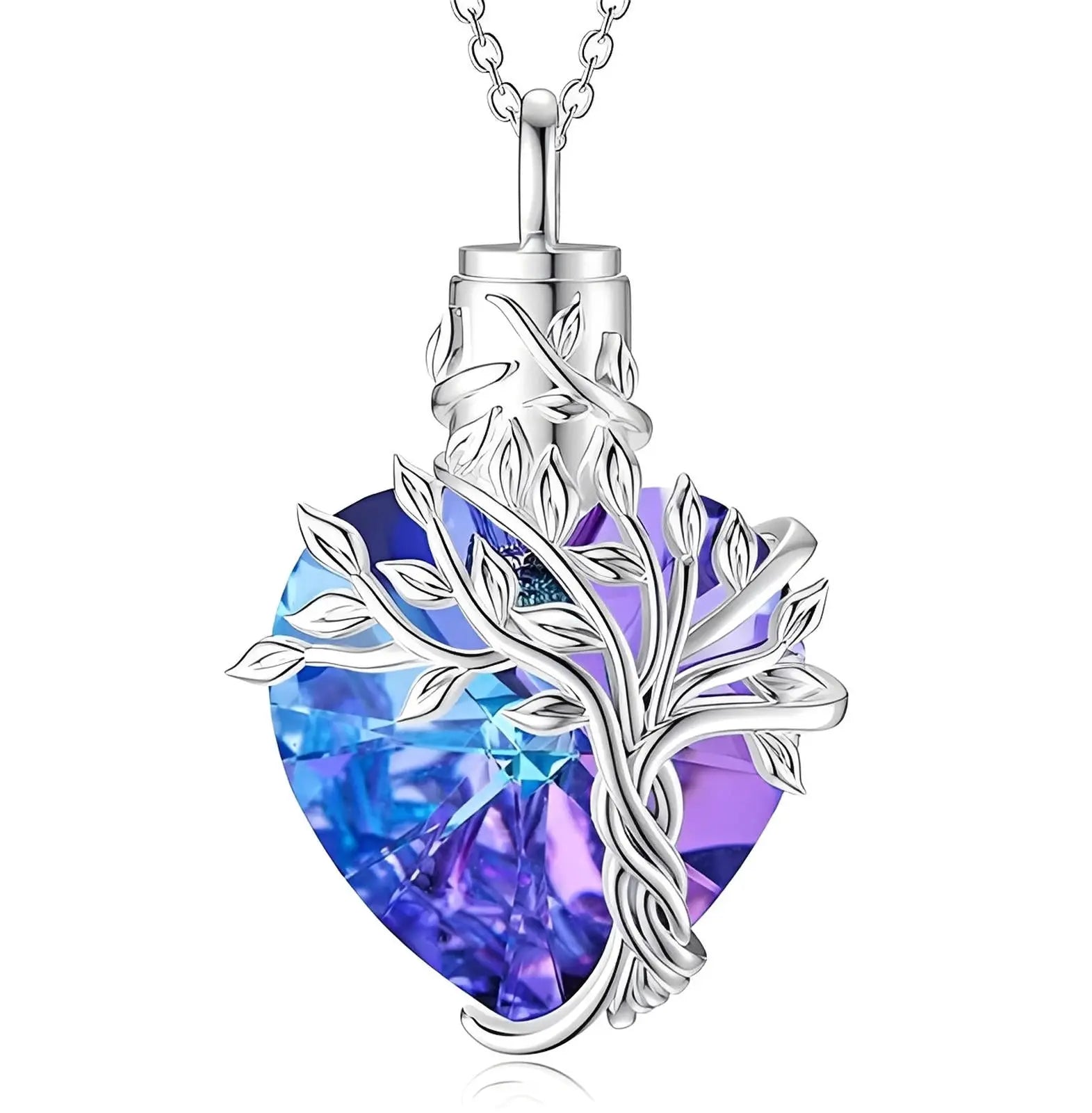 Stainless Steel Tree of Life Urn Cremation Necklace - Eternal Whiskers