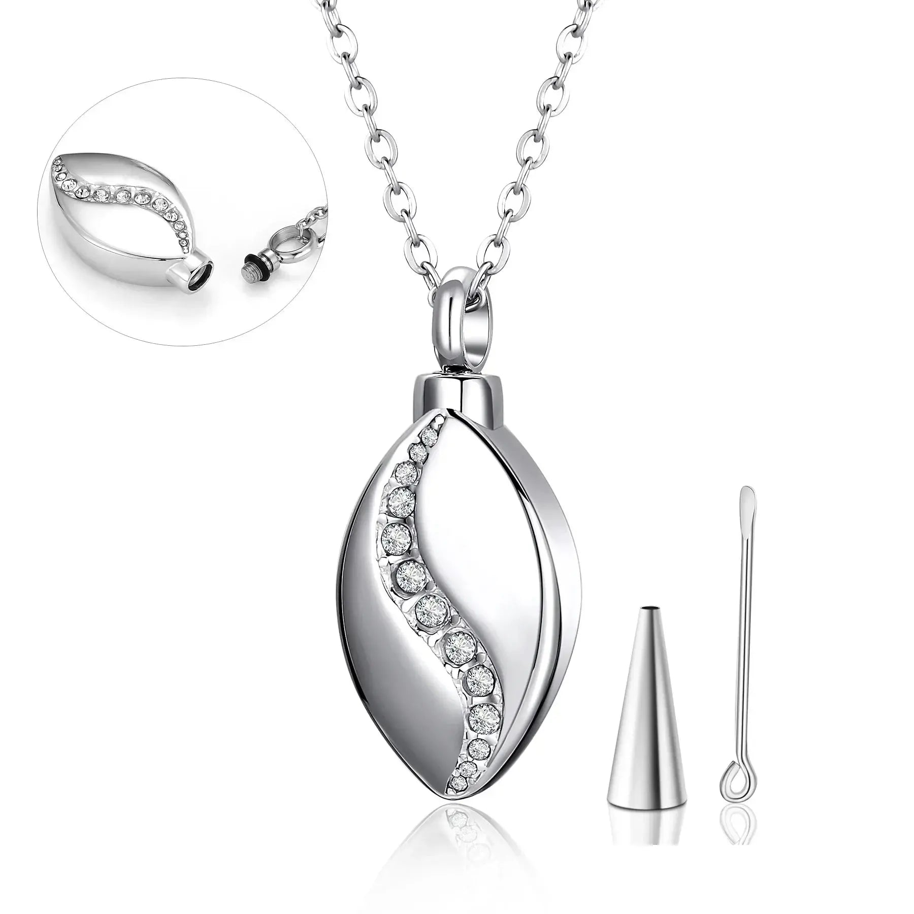 Stainless Steel Teardrop Pendant Necklace - Eternal Whiskers