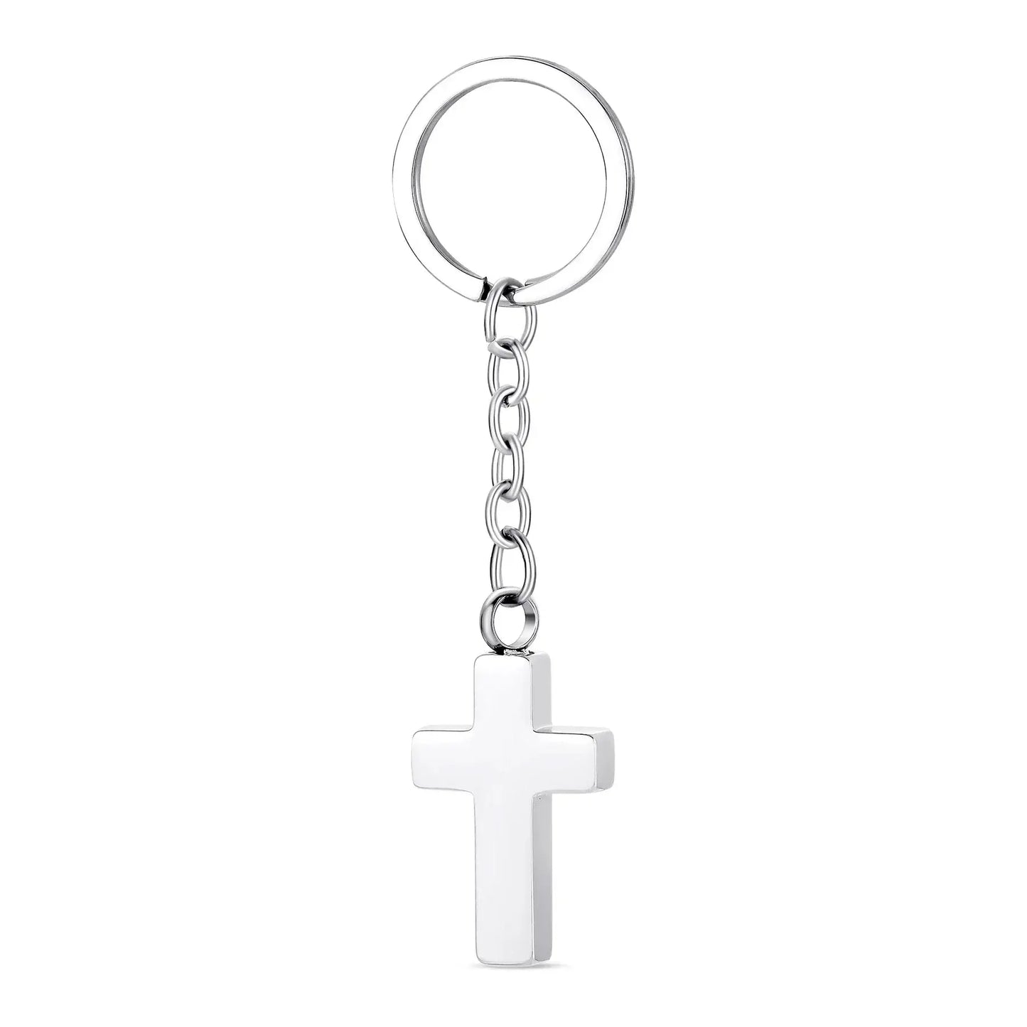 Stainless Steel Cross Urn Pendant Keychain - Eternal Whiskers
