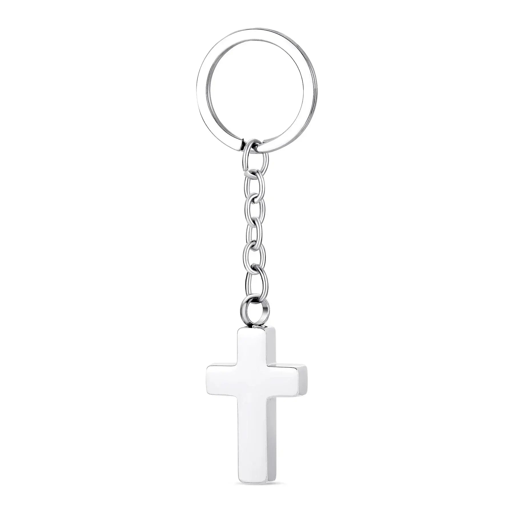 Stainless Steel Cross Urn Pendant Keychain - Eternal Whiskers
