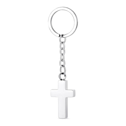 Stainless Steel Cross Urn Pendant Keychain - Eternal Whiskers