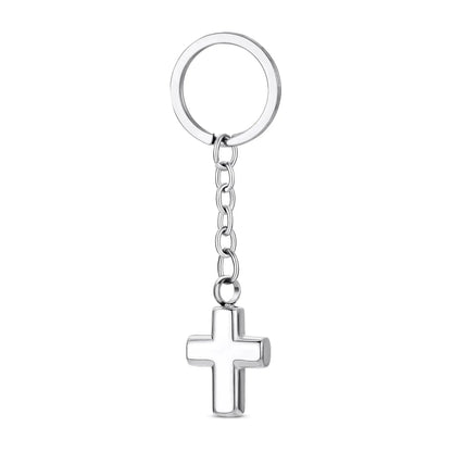 Stainless Steel Cross Urn Pendant Keychain - Eternal Whiskers